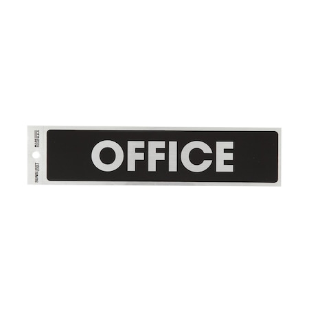 Sunburst Systems Decal Office 2 in x 8.5 in, Brushed Chrome 5716